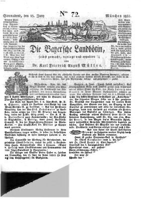 Bayerische Landbötin Samstag 15. Juni 1833
