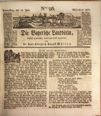 Bayerische Landbötin Donnerstag 18. Juli 1833