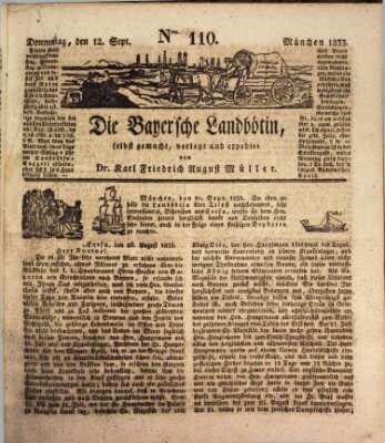 Bayerische Landbötin Donnerstag 12. September 1833