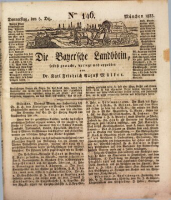 Bayerische Landbötin Donnerstag 5. Dezember 1833