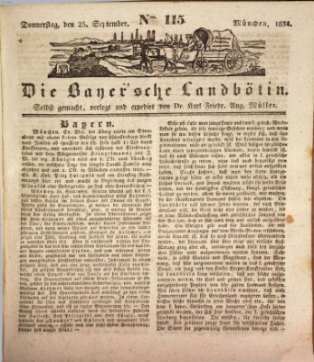 Bayerische Landbötin Donnerstag 25. September 1834