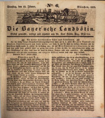 Bayerische Landbötin Dienstag 13. Januar 1835