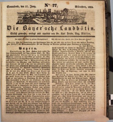 Bayerische Landbötin Samstag 27. Juni 1835