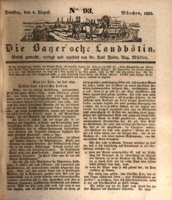 Bayerische Landbötin Dienstag 4. August 1835