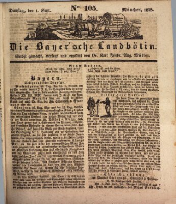 Bayerische Landbötin Dienstag 1. September 1835