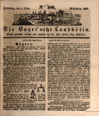 Bayerische Landbötin Donnerstag 3. September 1835
