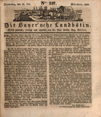 Bayerische Landbötin Donnerstag 22. Oktober 1835