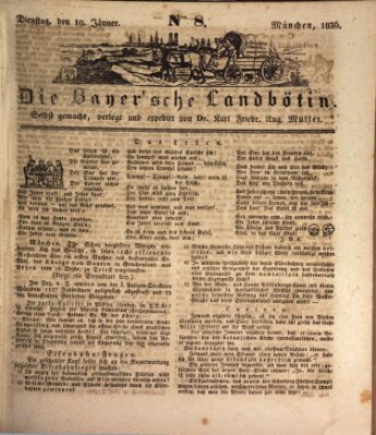 Bayerische Landbötin Dienstag 19. Januar 1836