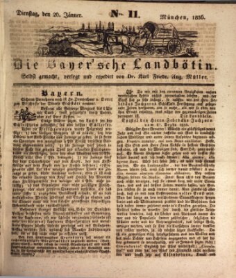 Bayerische Landbötin Dienstag 26. Januar 1836