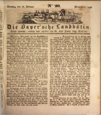 Bayerische Landbötin Dienstag 16. Februar 1836