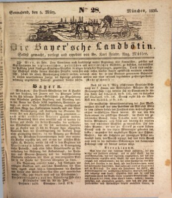 Bayerische Landbötin Samstag 5. März 1836