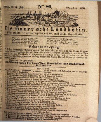 Bayerische Landbötin Dienstag 19. Juli 1836
