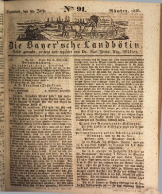 Bayerische Landbötin Samstag 30. Juli 1836