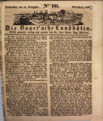 Bayerische Landbötin Donnerstag 10. November 1836