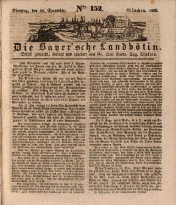 Bayerische Landbötin Dienstag 20. Dezember 1836