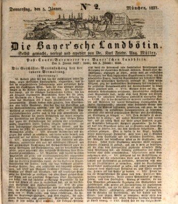 Bayerische Landbötin Donnerstag 5. Januar 1837