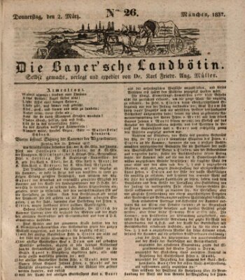 Bayerische Landbötin Donnerstag 2. März 1837