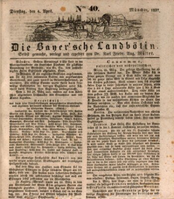 Bayerische Landbötin Dienstag 4. April 1837