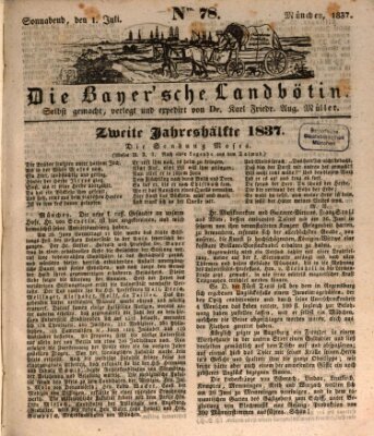 Bayerische Landbötin Samstag 1. Juli 1837