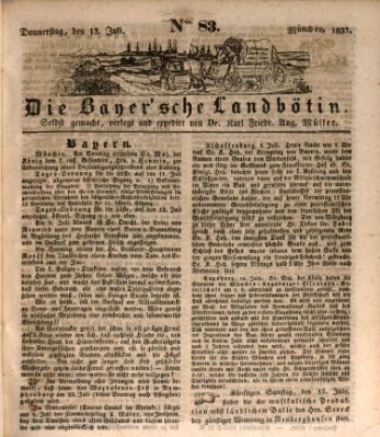 Bayerische Landbötin Donnerstag 13. Juli 1837