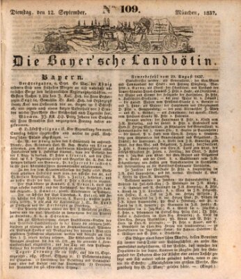 Bayerische Landbötin Dienstag 12. September 1837