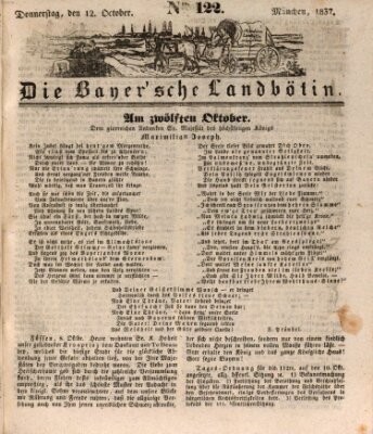 Bayerische Landbötin Donnerstag 12. Oktober 1837