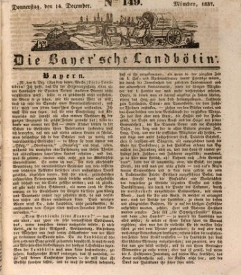 Bayerische Landbötin Donnerstag 14. Dezember 1837