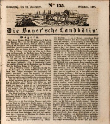 Bayerische Landbötin Donnerstag 28. Dezember 1837