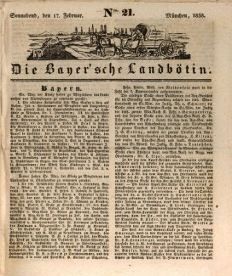 Bayerische Landbötin Samstag 17. Februar 1838