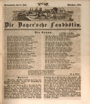 Bayerische Landbötin Samstag 21. Juli 1838