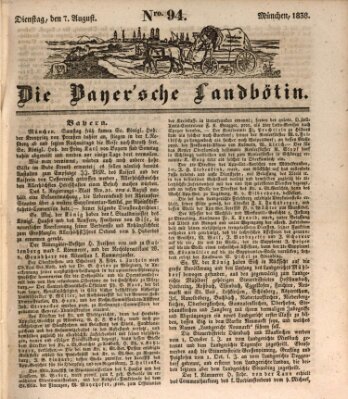 Bayerische Landbötin Dienstag 7. August 1838