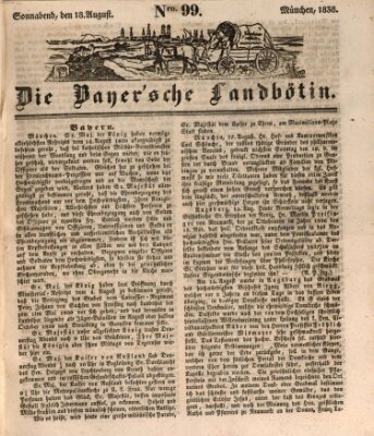 Bayerische Landbötin Samstag 18. August 1838
