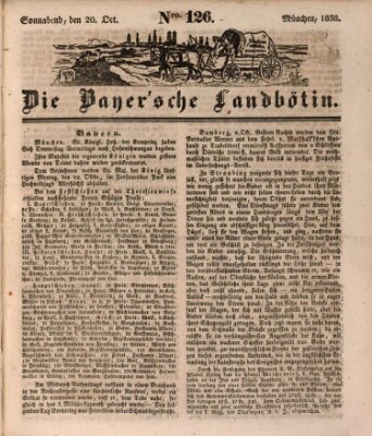 Bayerische Landbötin Samstag 20. Oktober 1838