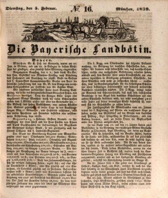 Bayerische Landbötin Dienstag 5. Februar 1839