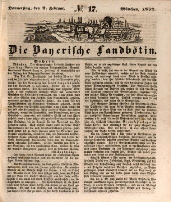 Bayerische Landbötin Donnerstag 7. Februar 1839