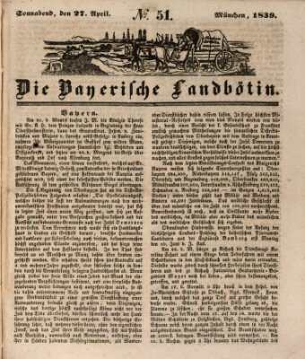 Bayerische Landbötin Samstag 27. April 1839