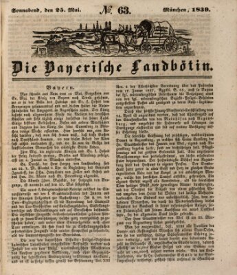 Bayerische Landbötin Samstag 25. Mai 1839