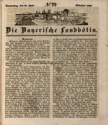 Bayerische Landbötin Donnerstag 27. Juni 1839