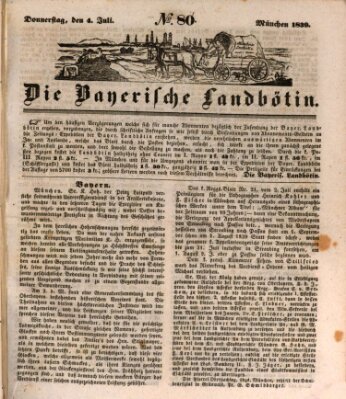 Bayerische Landbötin Donnerstag 4. Juli 1839