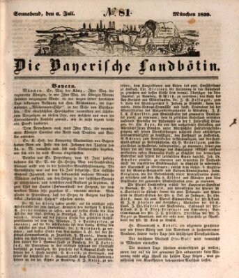 Bayerische Landbötin Samstag 6. Juli 1839
