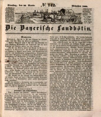 Bayerische Landbötin Dienstag 26. November 1839