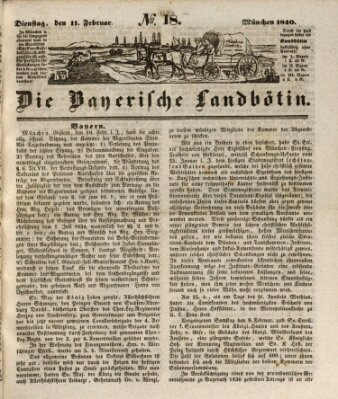 Bayerische Landbötin Dienstag 11. Februar 1840