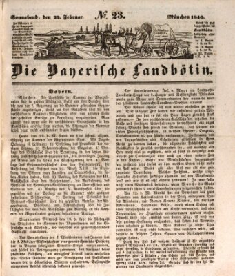 Bayerische Landbötin Samstag 22. Februar 1840