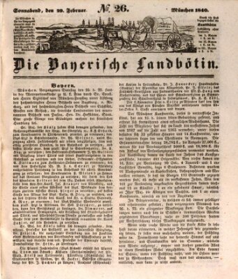 Bayerische Landbötin Samstag 29. Februar 1840
