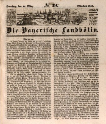 Bayerische Landbötin Dienstag 31. März 1840