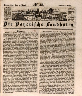 Bayerische Landbötin Donnerstag 9. April 1840
