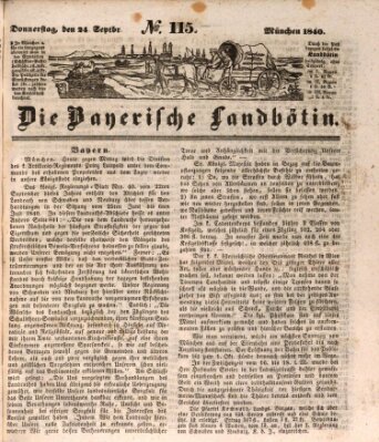 Bayerische Landbötin Donnerstag 24. September 1840
