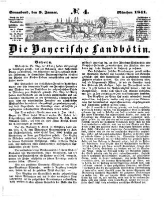 Bayerische Landbötin Samstag 9. Januar 1841