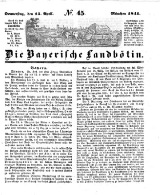 Bayerische Landbötin Donnerstag 15. April 1841