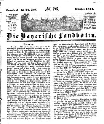 Bayerische Landbötin Samstag 26. Juni 1841